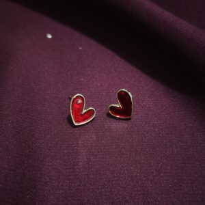 Fashionable Red Heart Stud