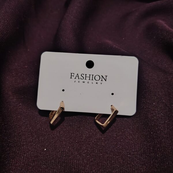 Geometric Rectangle Hoop Earrings - Image 3