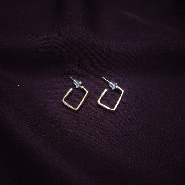 Geometric Rectangle Hoop Earrings - Image 4