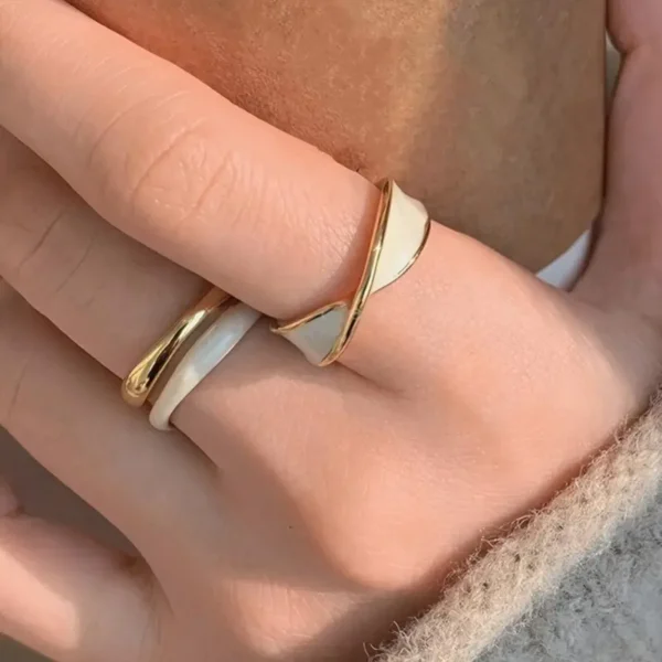 Golden Ring Set - Cross Knot 2 piece Set - Image 3