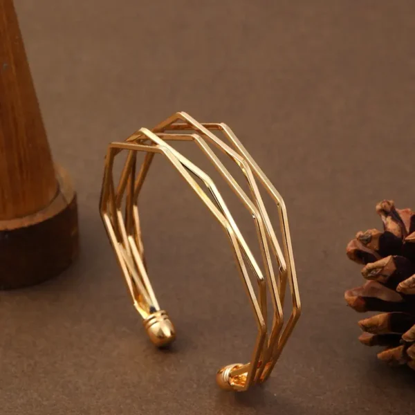 Polygon Shaped Golden Bangle - Image 5