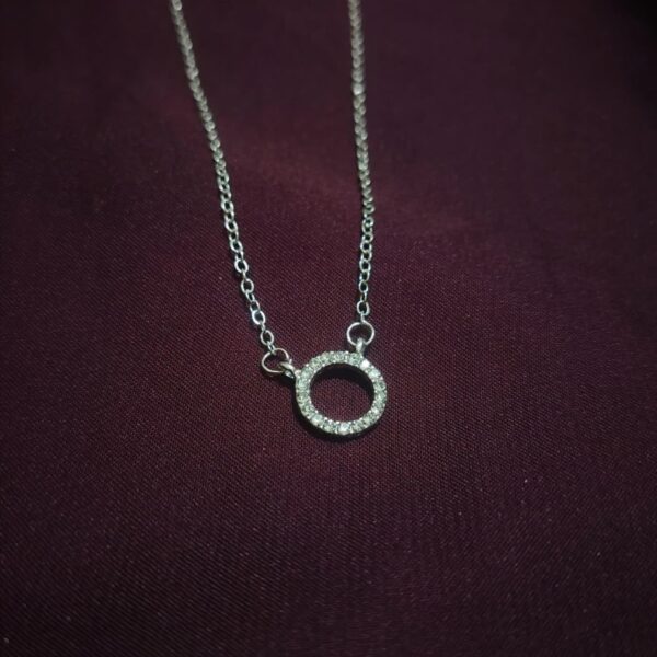 Minimalist Single loop Silver Necklace - Image 3