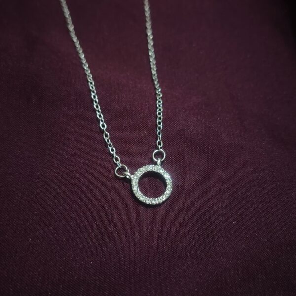 Minimalist Single loop Silver Necklace - Image 4
