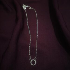 Minimalist Single loop Silver Necklace