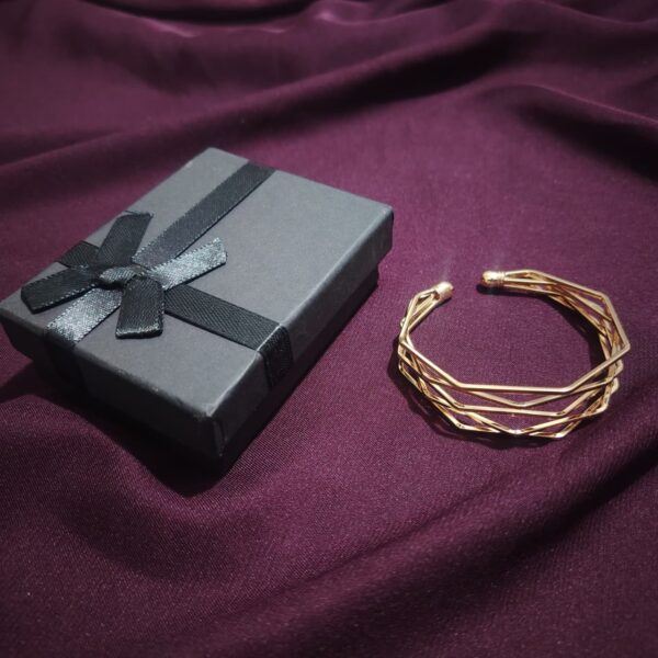 Polygon Shaped Golden Bangle - Image 4